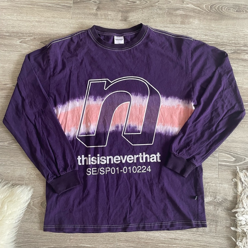 Thisisneverthat Purple Tie Dye Long Sleeve - Size L